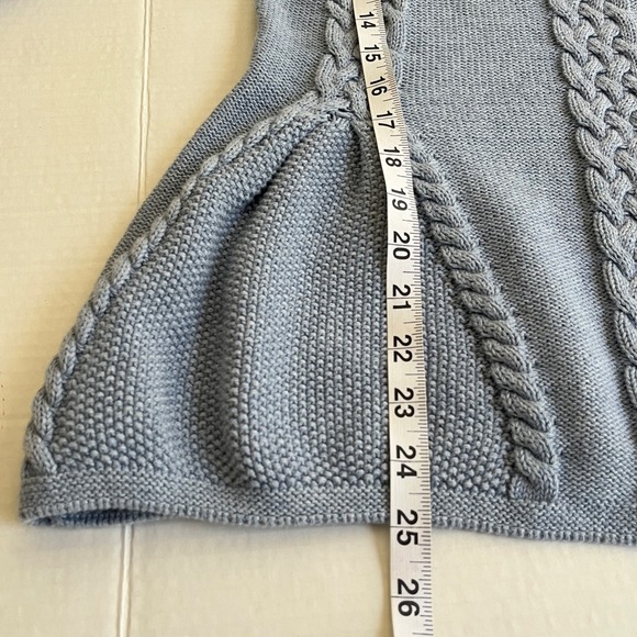 Jeanne Pierre Fisherman Cable Knit Mock Neck Sweater Tunic Medium Peplem Hem - Picture 5 of 7